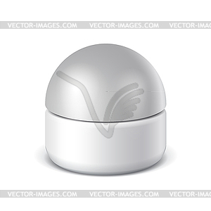 White Cosmetic cream jars - vector image