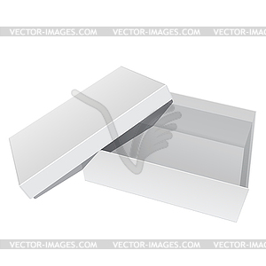 White blank Package Box Opened with cover removed - vector clipart