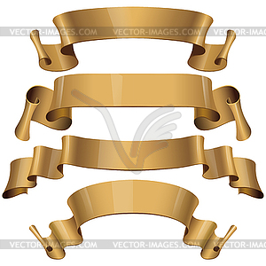 Gold Glossy ribbons - vector clip art