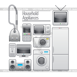 Household appliances. icon set - vector clipart