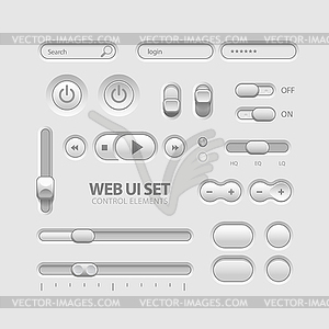 Light Web UI Elements Design Gray - vector clip art