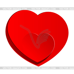 Реалистичные два сердца, вырезанные из бумаги - изображение в формате EPS