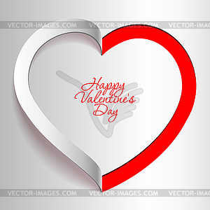 Реалистичное сердце вырезано из бумаги. День святого Валентина o - иллюстрация в векторном формате
