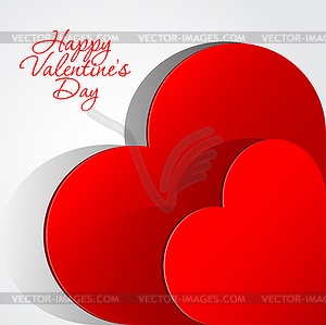 Realistic two Red Heart cut out of paper - vector clip art