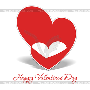 Реалистичное сердце вырезано из бумаги. День святого Валентина o - клипарт в формате EPS