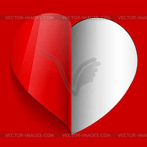 Realistic Heart of paper. Valentine`s day - vector EPS clipart