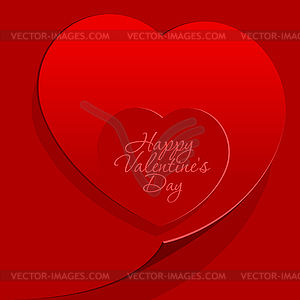 Realistic two Red Heart cut out of paper - vector clip art