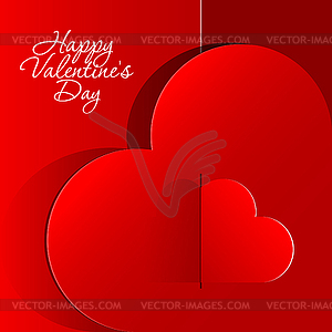 Realistic Heart of paper. Valentine`s day - vector clip art