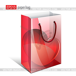 Red Paper Bag - vector clipart