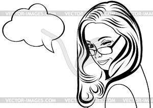 Pop art cute retro woman in comics style - vector image