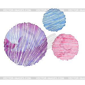 Color textured round elements for design - vector clipart