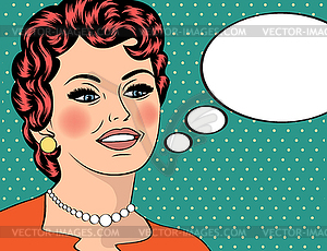 Pop Art girl with speech bubble.Pop Art girl - vector clip art