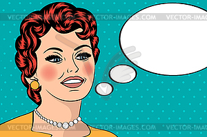 Pop Art girl with speech bubble.Pop Art girl - vector image