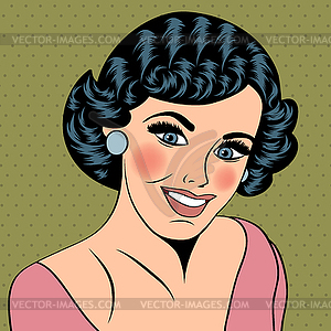 Pop Art girl with speech bubble.Pop Art girl - vector clip art