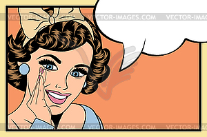 Pop Art girl with speech bubble.Pop Art girl - vector image