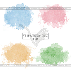 Set of color watercolor stains - vector clip art