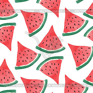 Watercolor watermelon background - vector image