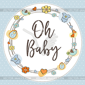 Delicate baby shower card - royalty-free vector clipart