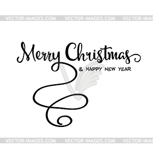 Merry Christmas retro calligraphy - vector image