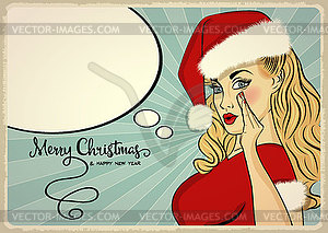 Customizable beautiful retro Christmas card with - vector clip art