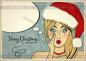 Customizable beautiful retro Christmas card with - vector image