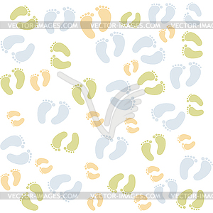 Background with footprints - vector image