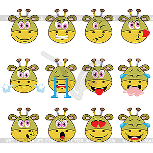 Monster Emojis Set of Emoticons Icons - vector image