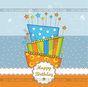Lovely bierhday card with golden glittering details - vector clip art