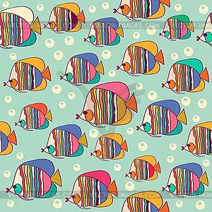 Seamless pattern with fish - vector clipart