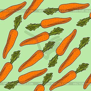 Fresh seamless pattern with carrots - royalty-free vector clipart