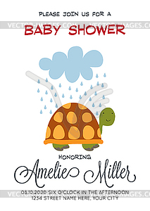 Delicate customizable baby shower card template wit - vector clip art