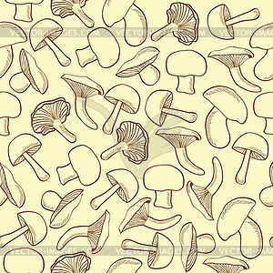 Seamless pattern with mushrooms - royalty-free vector clipart