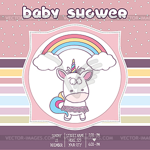 Beautiful baby shower card template with lovely bab - vector clip art