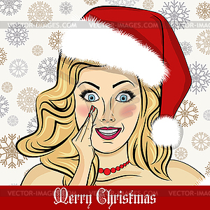 Beautiful retro Christmas card with sexy Santa - vector clip art