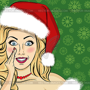 Beautiful retro Christmas card with sexy Santa - stock vector clipart