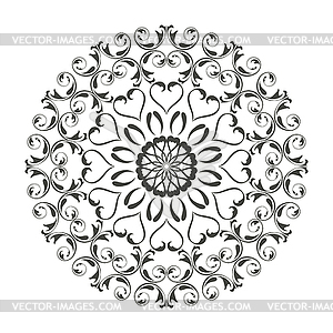 Oriental round ornament with arabesques elements - vector clipart