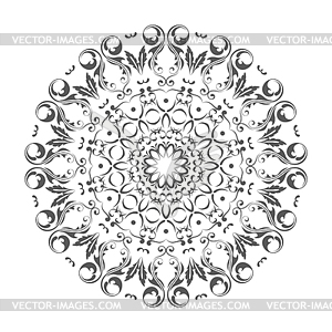 Oriental round ornament with arabesques elements - vector clipart