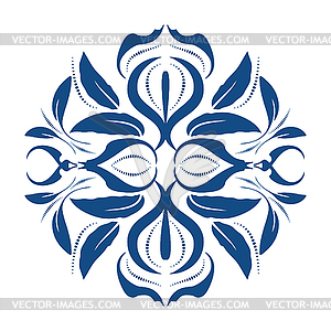 Oriental round ornament with arabesques elements - vector clipart