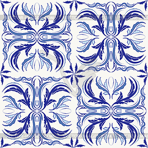 Oriental pattern with arabesques elements - vector clipart