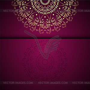 Gold oriental arabesque pattern background with - vector image