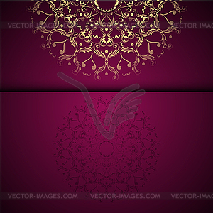 Gold oriental arabesque pattern background with - vector clip art