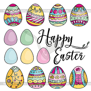 Set of Easter eggs. Perfect for holiday decoration a - vector clipart