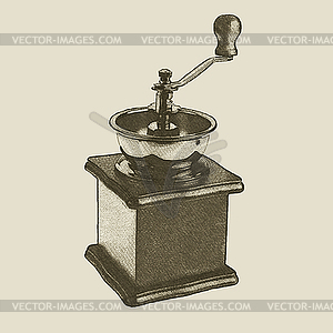 Vintage coffee grinder - vector clip art