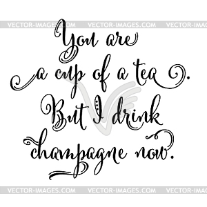Funny handwritten quote about love - vector clipart