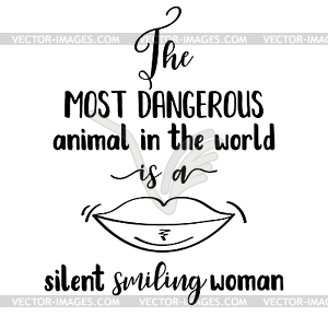 Funny quote about woman - vector clip art