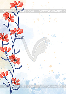 Beautiful hand painted floral background in - vector image