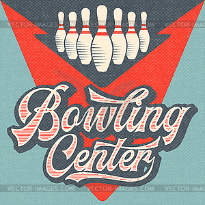 Retro advertising bowling poster. Vintage poster - vector clipart / vector image
