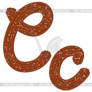 Tempting tipography. Font design. 3D letter C of - color vector clipart