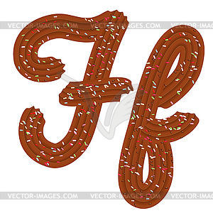 Tempting tipography. Font design. 3D letter F of - vector image