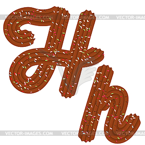 Tempting tipography. Font design. 3D letter H of - vector image